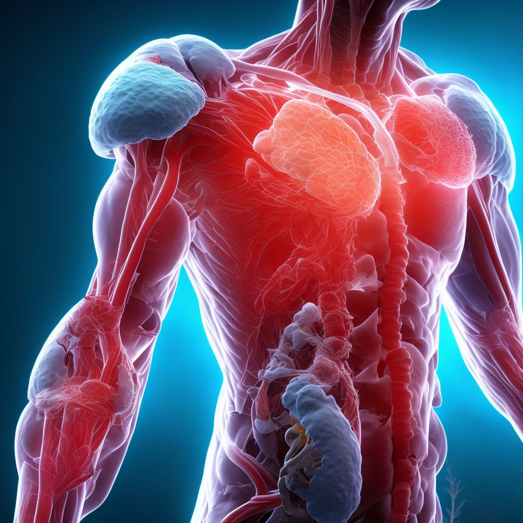 Unspecified injury of other specified blood vessels at shoulder and upper arm level, right arm, initial encounter digital illustration