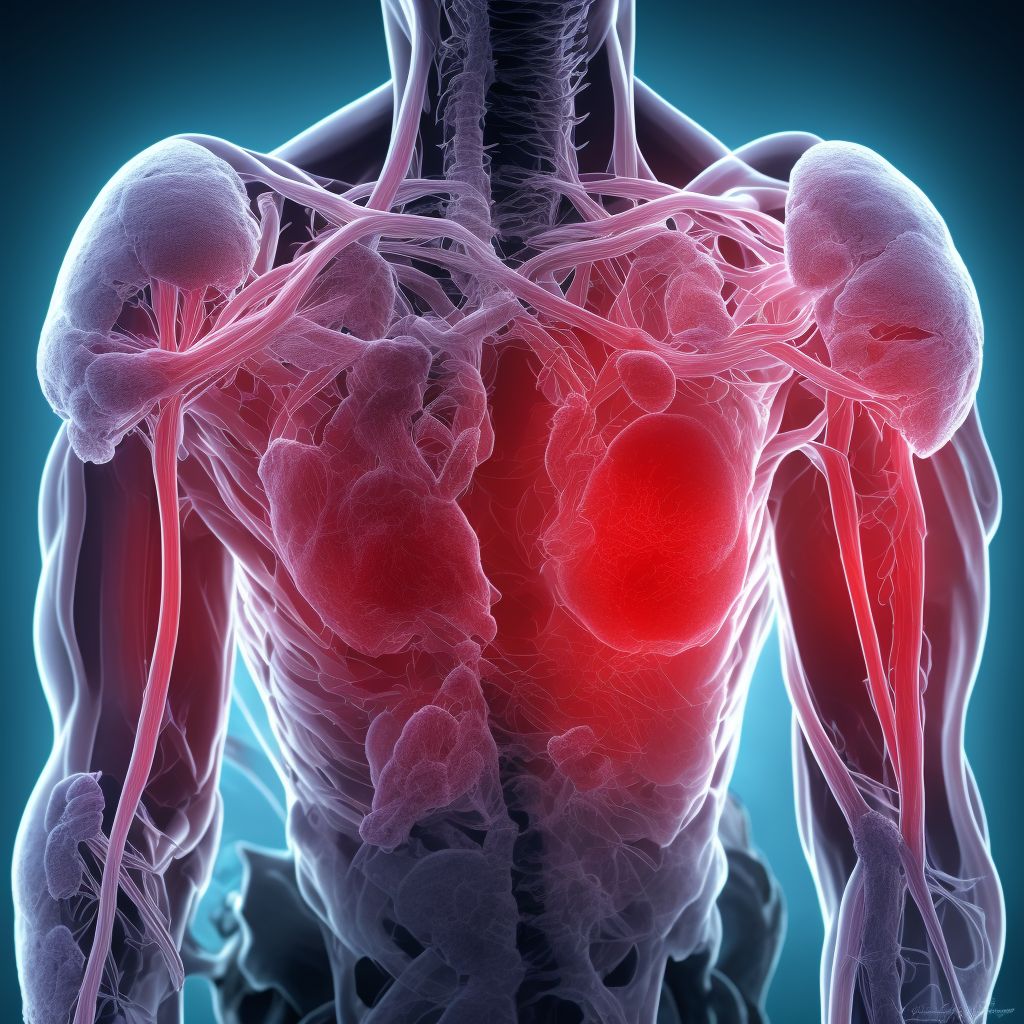 Unspecified injury of other specified blood vessels at shoulder and upper arm level, left arm, sequela digital illustration