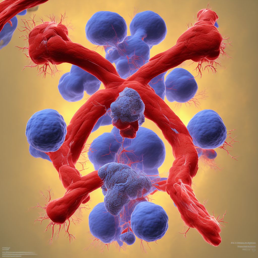 Laceration of other specified blood vessels at shoulder and upper arm level, right arm, subsequent encounter digital illustration