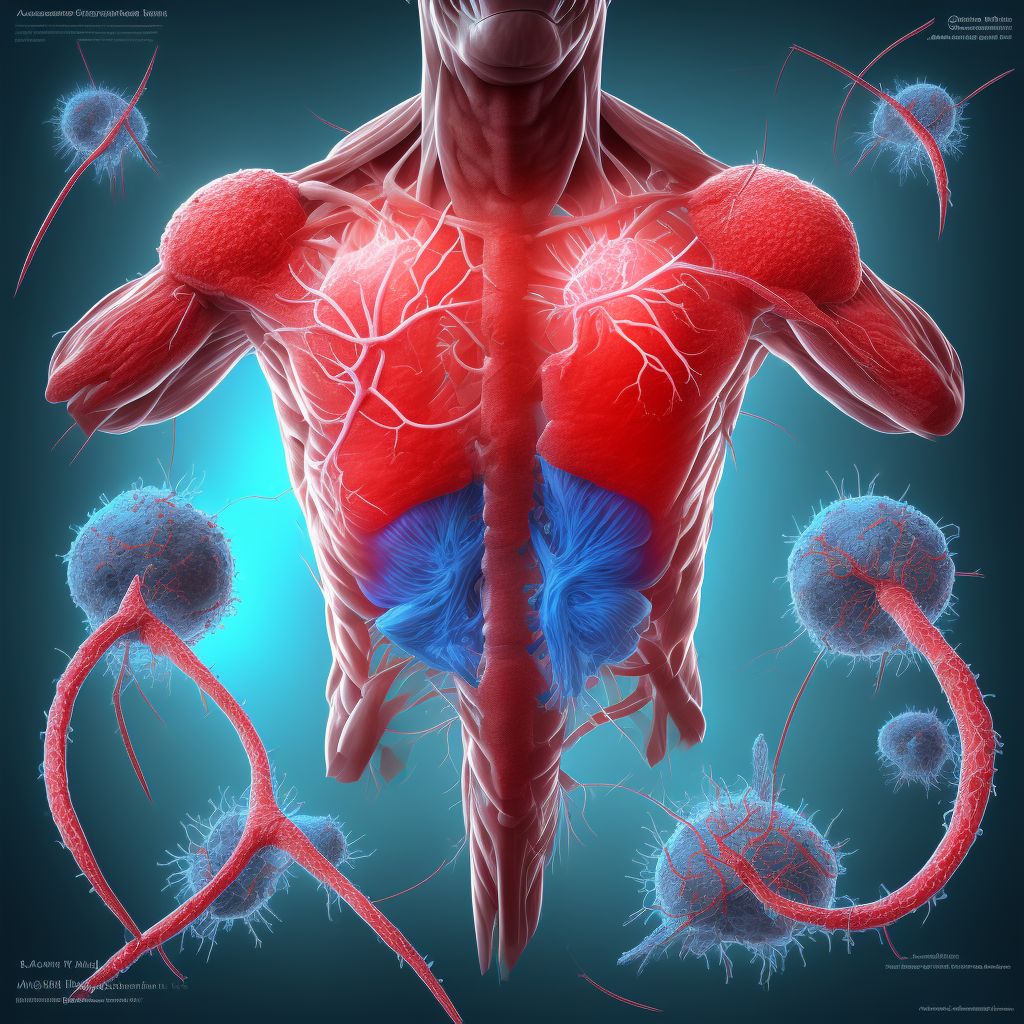 Laceration of other specified blood vessels at shoulder and upper arm level, left arm, initial encounter digital illustration