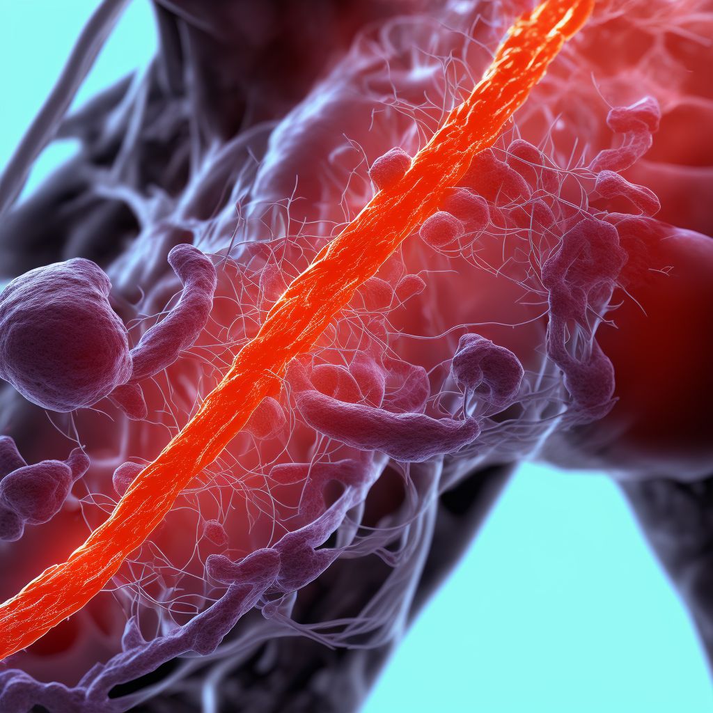 Laceration of other specified blood vessels at shoulder and upper arm level, left arm, subsequent encounter digital illustration