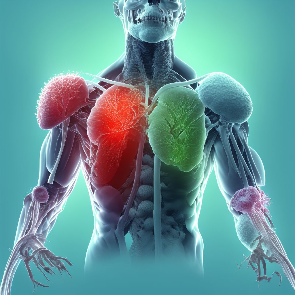 Other specified injury of other specified blood vessels at shoulder and upper arm level, right arm, initial encounter digital illustration