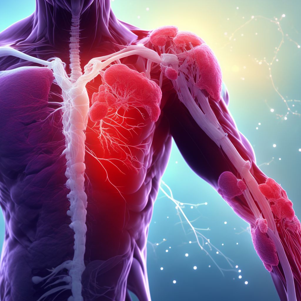 Other specified injury of other specified blood vessels at shoulder and upper arm level, left arm, sequela digital illustration