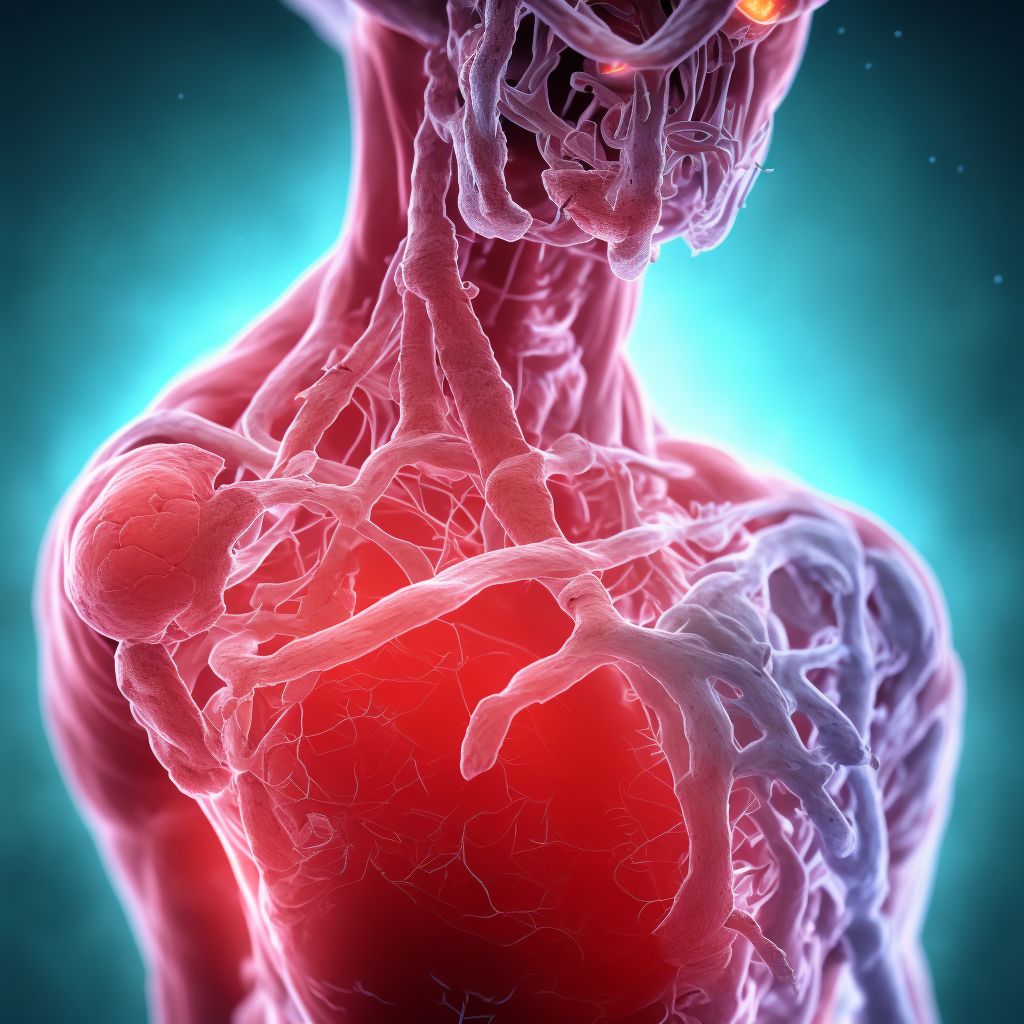 Unspecified injury of unspecified blood vessel at shoulder and upper arm level, right arm, sequela digital illustration