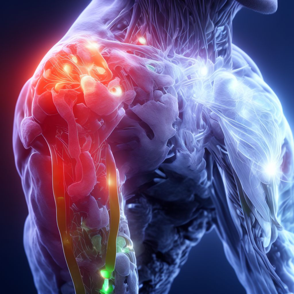 Unspecified injury of muscle(s) and tendon(s) of the rotator cuff of right shoulder, initial encounter digital illustration