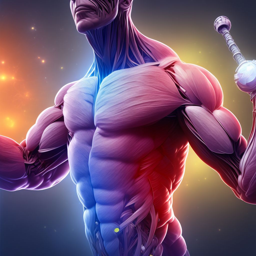 Strain of muscle, fascia and tendon of other parts of biceps, left arm, sequela digital illustration