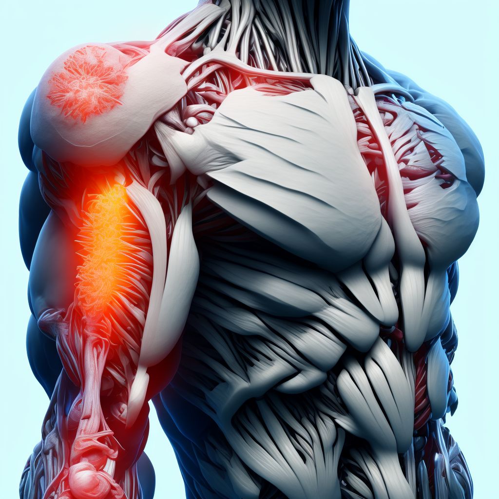 Strain of muscle, fascia and tendon of triceps, unspecified arm, initial encounter digital illustration