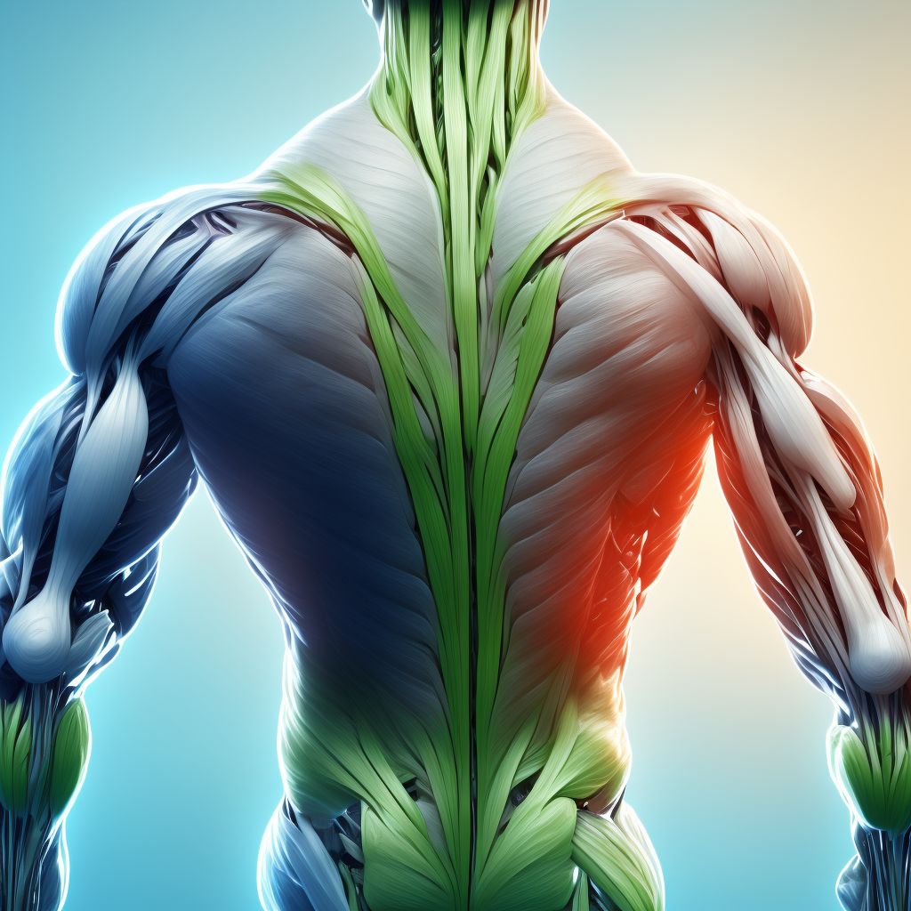 Strain of muscle, fascia and tendon of triceps, unspecified arm, sequela digital illustration