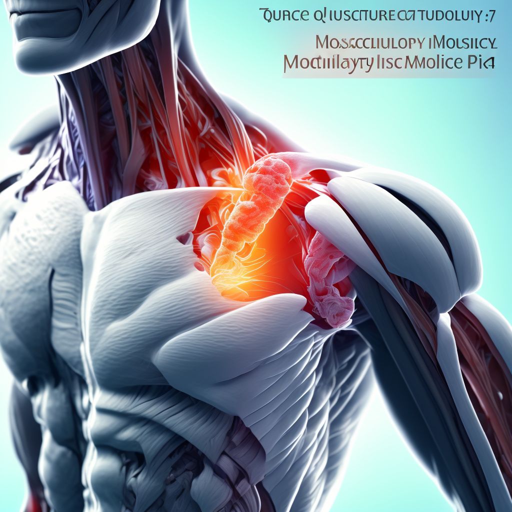 Other injury of muscle, fascia and tendon of triceps, unspecified arm, sequela digital illustration