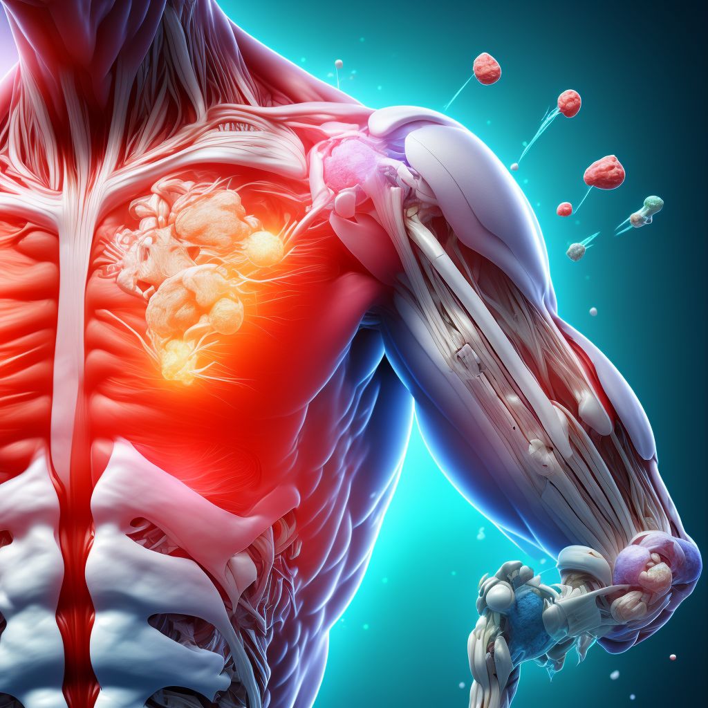 Unspecified injury of other muscles, fascia and tendons at shoulder and upper arm level, unspecified arm, subsequent encounter digital illustration