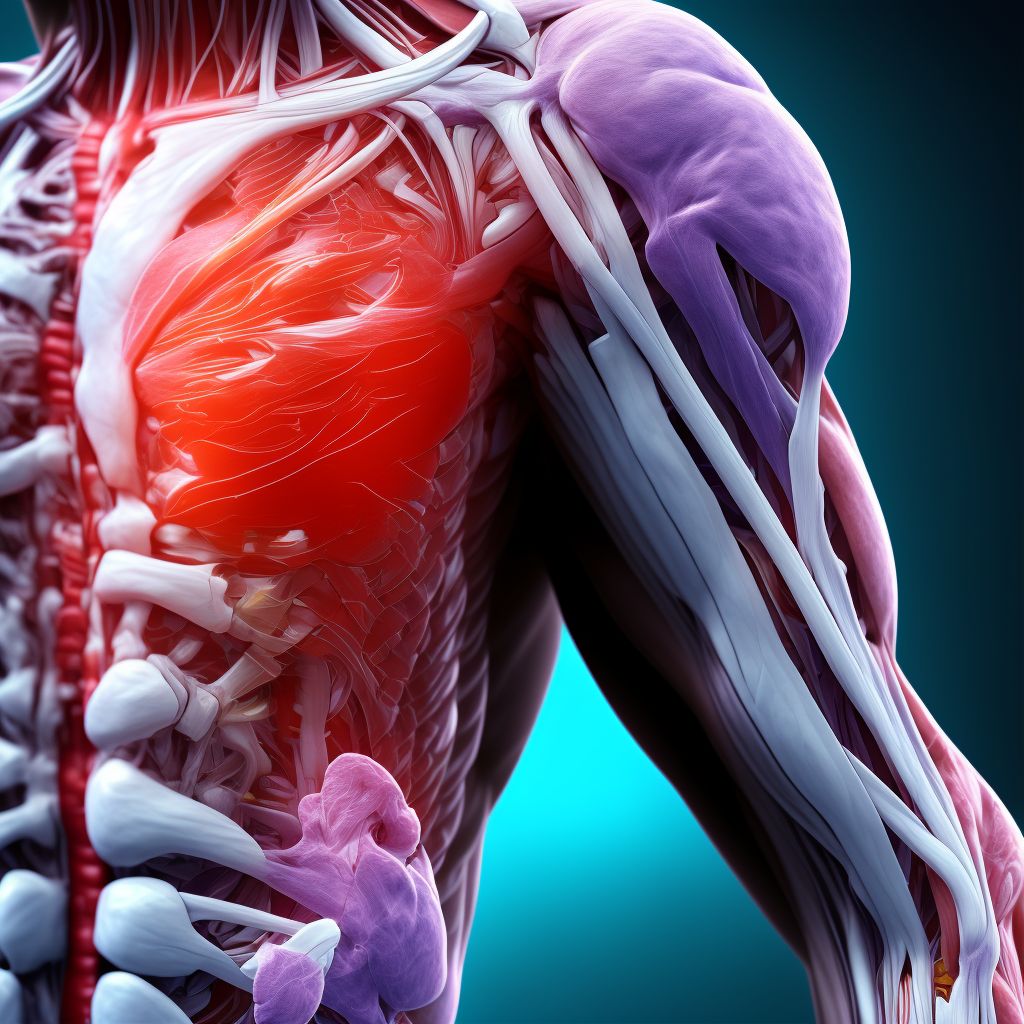 Unspecified injury of other muscles, fascia and tendons at shoulder and upper arm level, unspecified arm, sequela digital illustration