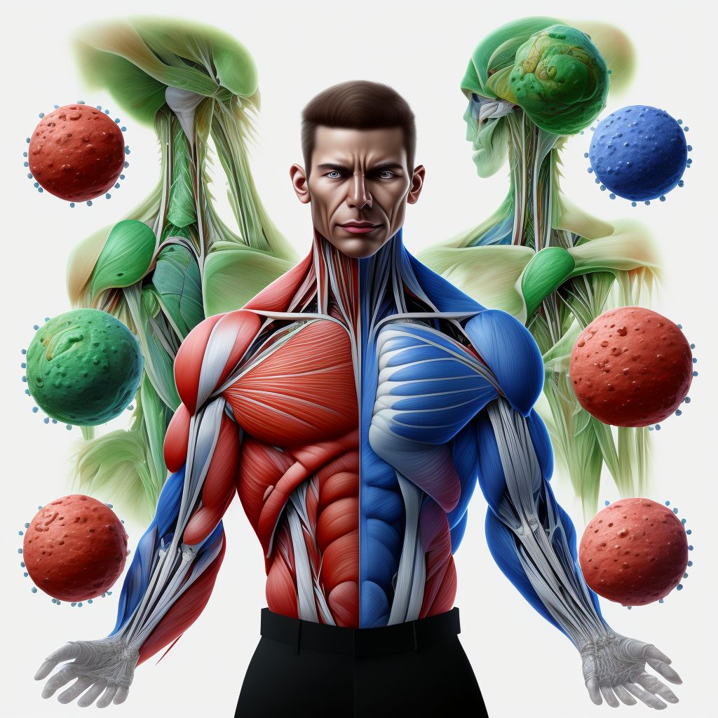 Strain of other muscles, fascia and tendons at shoulder and upper arm level, right arm, sequela digital illustration