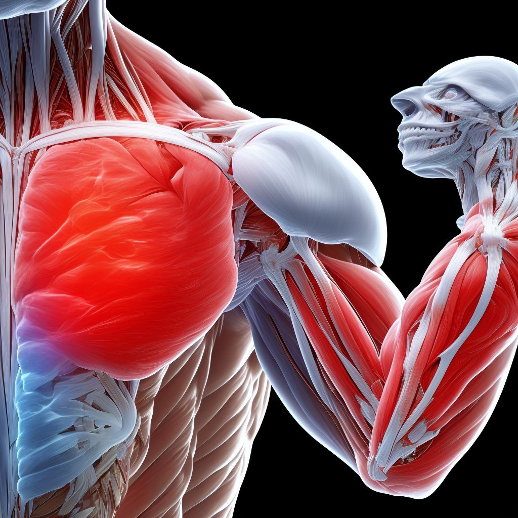 Strain of other muscles, fascia and tendons at shoulder and upper arm level, left arm, sequela digital illustration