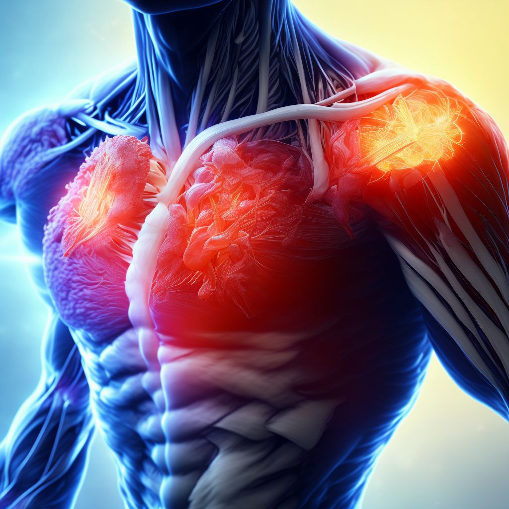 Laceration of other muscles, fascia and tendons at shoulder and upper arm level, left arm, initial encounter digital illustration