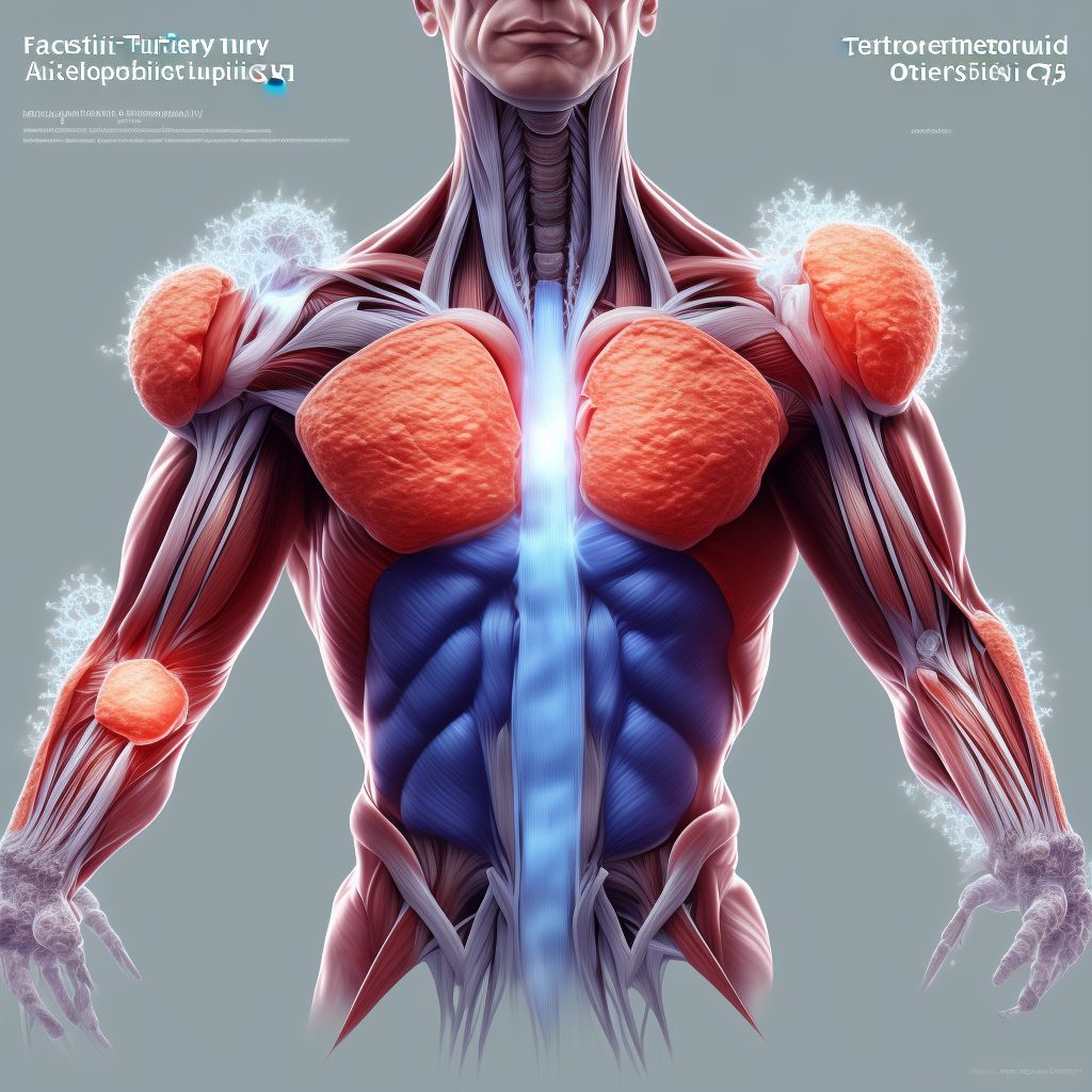 Other injury of other muscles, fascia and tendons at shoulder and upper arm level, left arm, sequela digital illustration