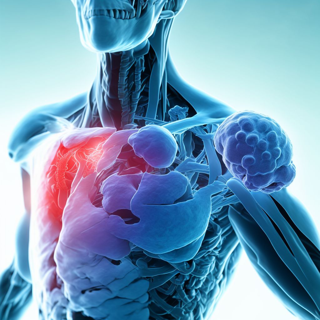 Unspecified injury of unspecified muscle, fascia and tendon at shoulder and upper arm level, right arm, subsequent encounter digital illustration