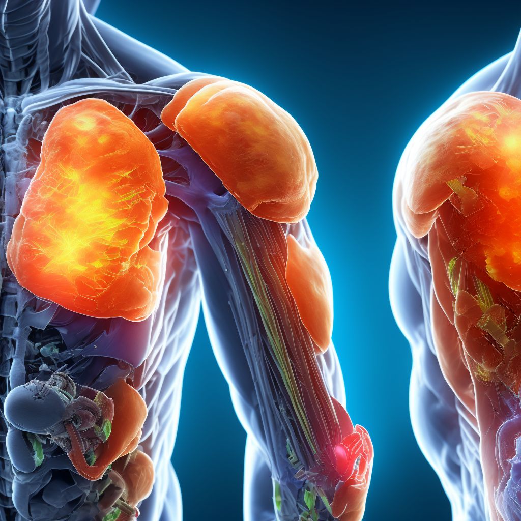 Unspecified injury of unspecified muscle, fascia and tendon at shoulder and upper arm level, left arm, initial encounter digital illustration