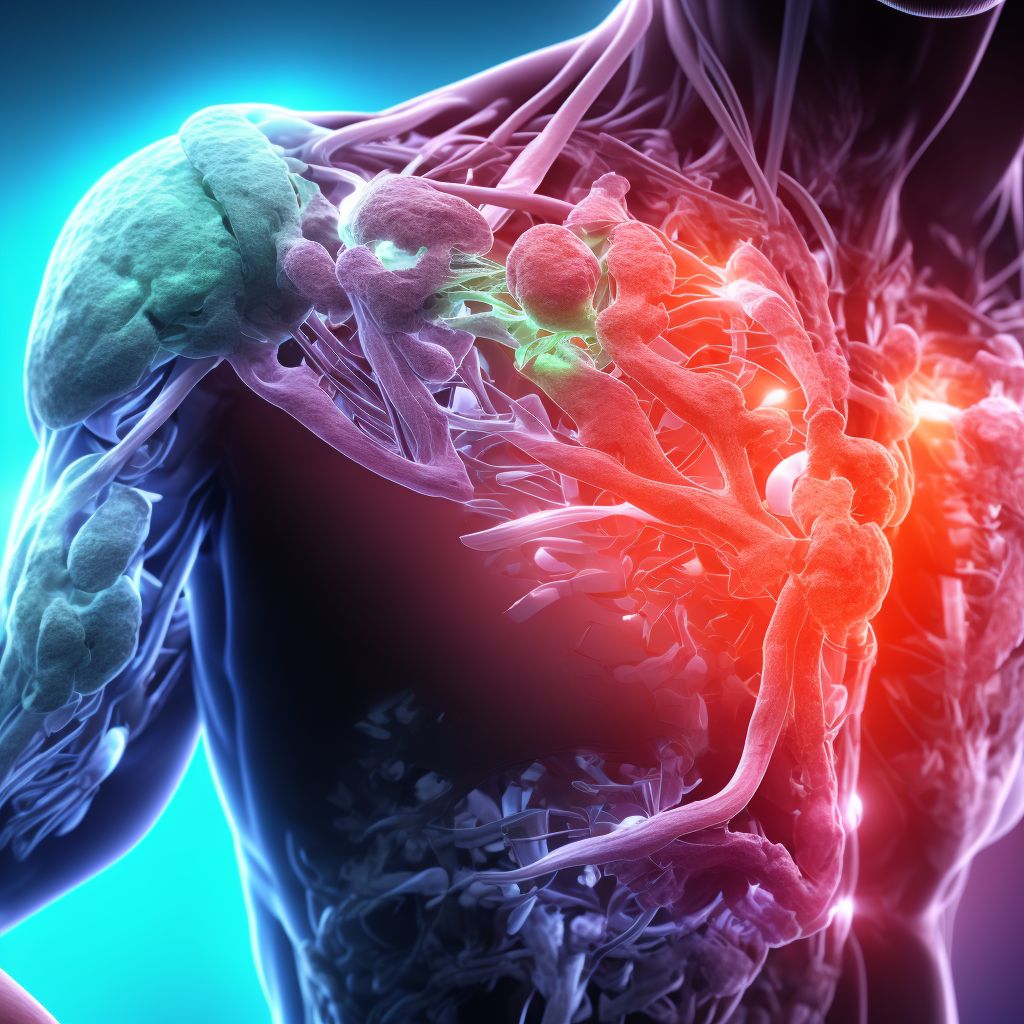 Unspecified injury of unspecified muscle, fascia and tendon at shoulder and upper arm level, left arm, subsequent encounter digital illustration