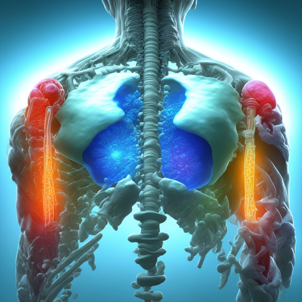 Complete traumatic amputation at left shoulder joint, sequela digital illustration