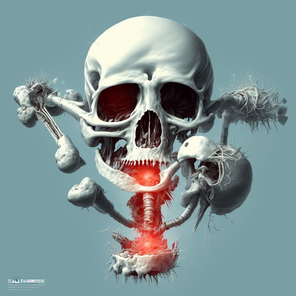 Salter-Harris Type I physeal fracture of upper end of humerus, right arm, subsequent encounter for fracture with delayed healing digital illustration