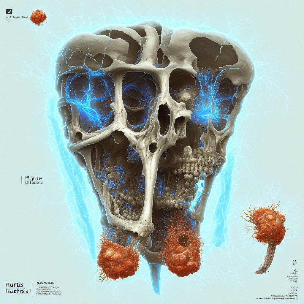 Salter-Harris Type I physeal fracture of upper end of humerus, left arm, sequela digital illustration