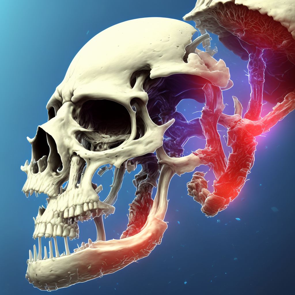 Salter-Harris Type III physeal fracture of upper end of humerus, right arm, subsequent encounter for fracture with nonunion digital illustration