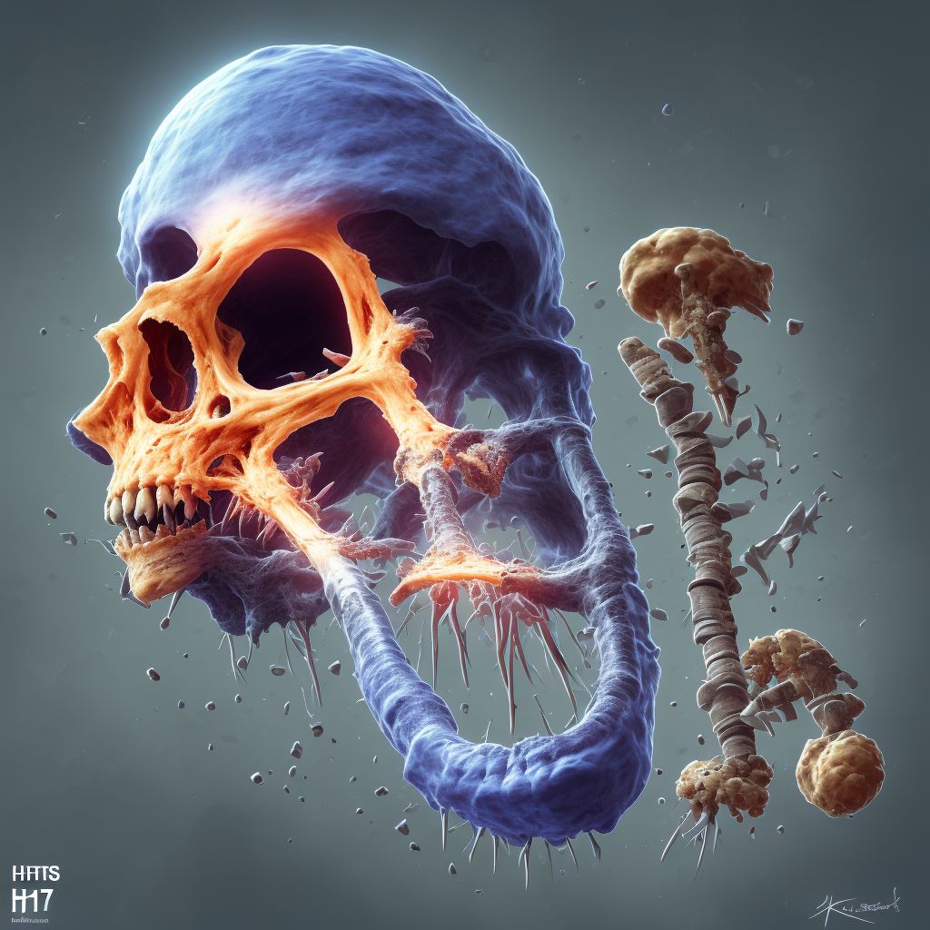 Salter-Harris Type III physeal fracture of upper end of humerus, unspecified arm, subsequent encounter for fracture with nonunion digital illustration