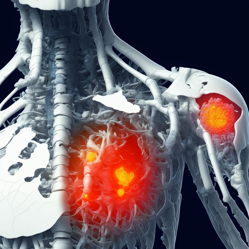 Salter-Harris Type I physeal fracture of lower end of humerus, left arm, initial encounter for closed fracture digital illustration