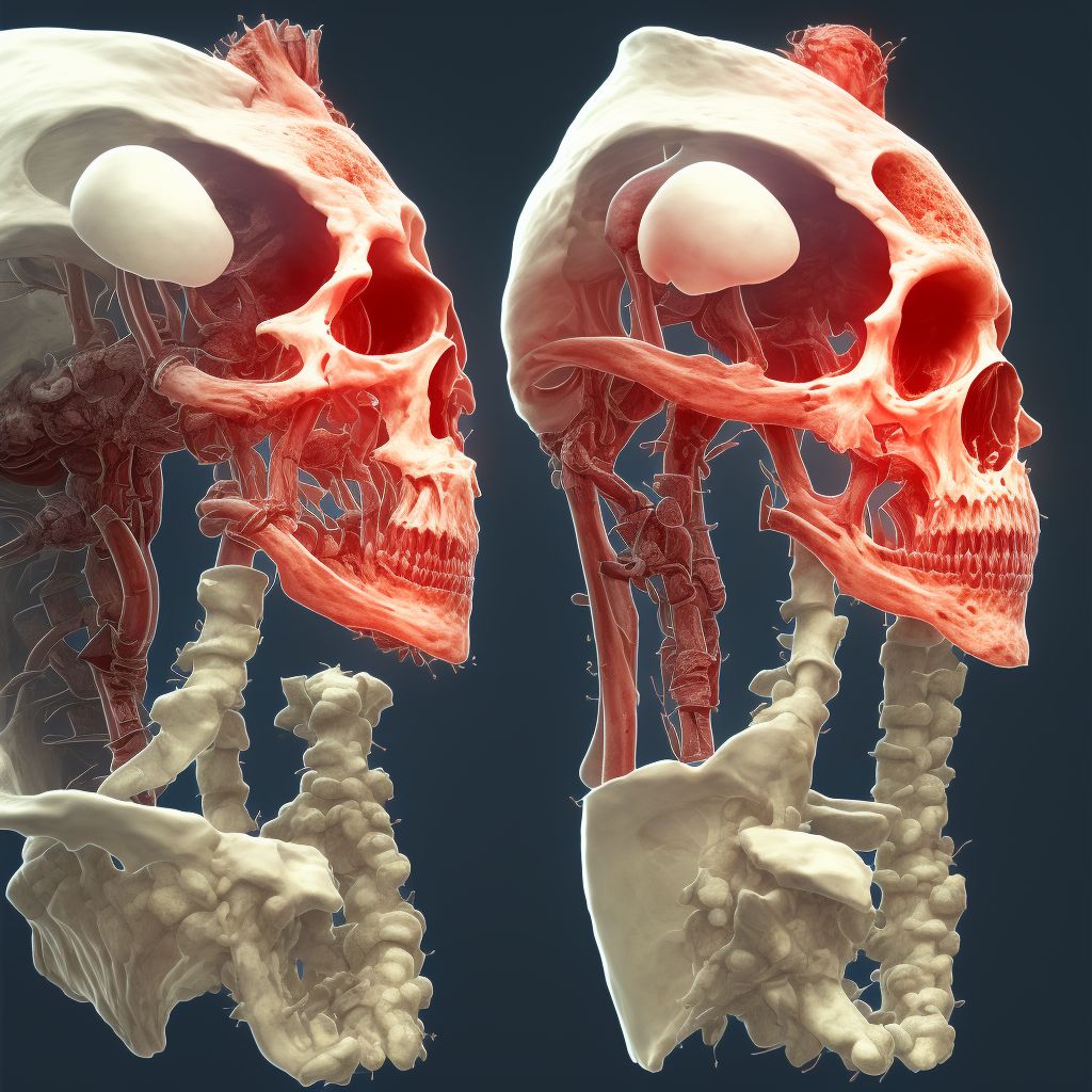 Salter-Harris Type I physeal fracture of lower end of humerus, left arm, subsequent encounter for fracture with malunion digital illustration