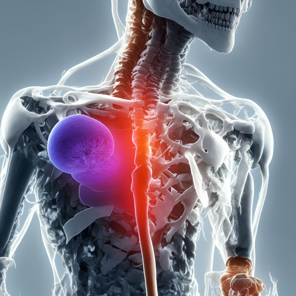 Salter-Harris Type II physeal fracture of lower end of humerus, right arm, subsequent encounter for fracture with malunion digital illustration