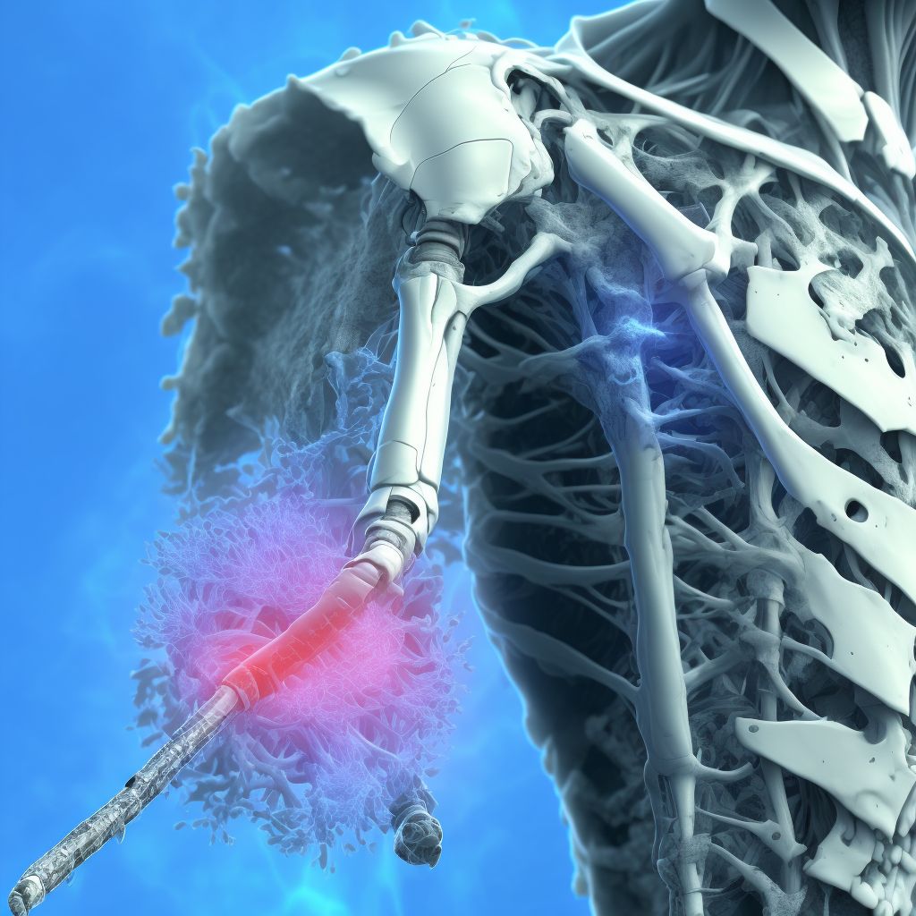 Salter-Harris Type II physeal fracture of lower end of humerus, left arm, subsequent encounter for fracture with nonunion digital illustration