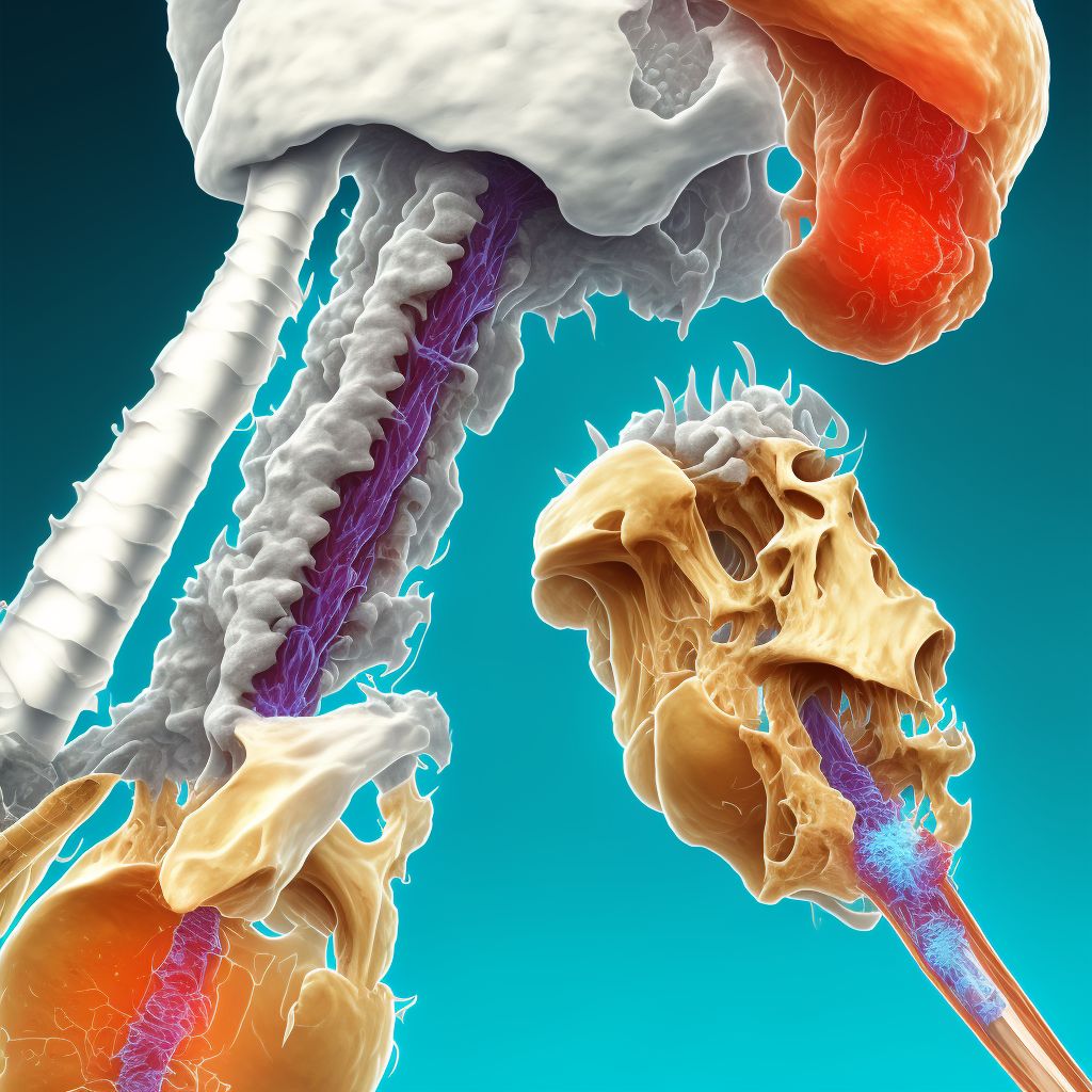 Salter Harris Type III physeal fracture of lower end of humerus, right arm, subsequent encounter for fracture with malunion digital illustration