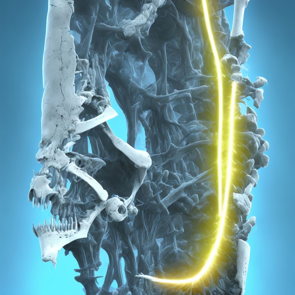 Salter Harris Type III physeal fracture of lower end of humerus, left arm, subsequent encounter for fracture with nonunion digital illustration