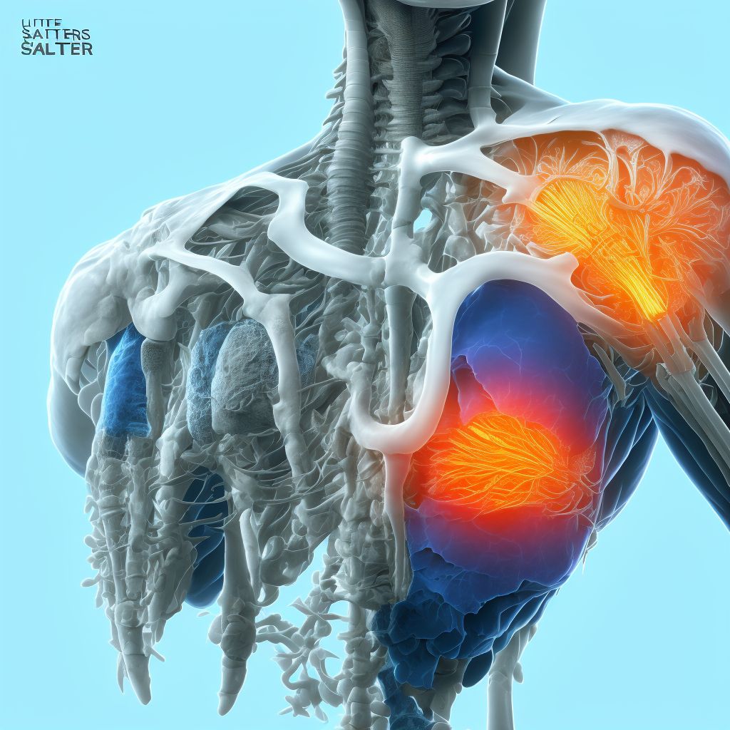 Salter Harris Type III physeal fracture of lower end of humerus, unspecified arm, sequela digital illustration