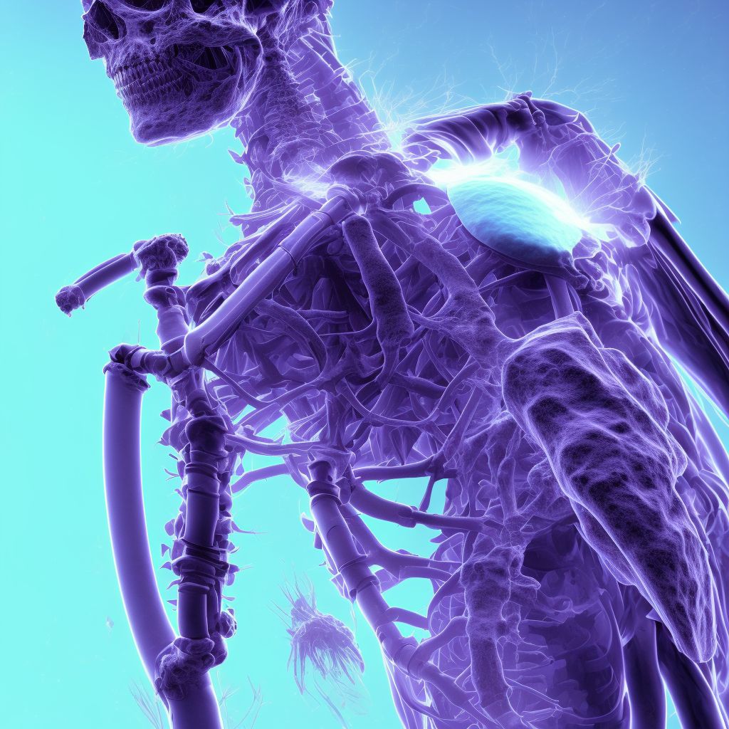 Salter-Harris Type IV physeal fracture of lower end of humerus, right arm, subsequent encounter for fracture with nonunion digital illustration