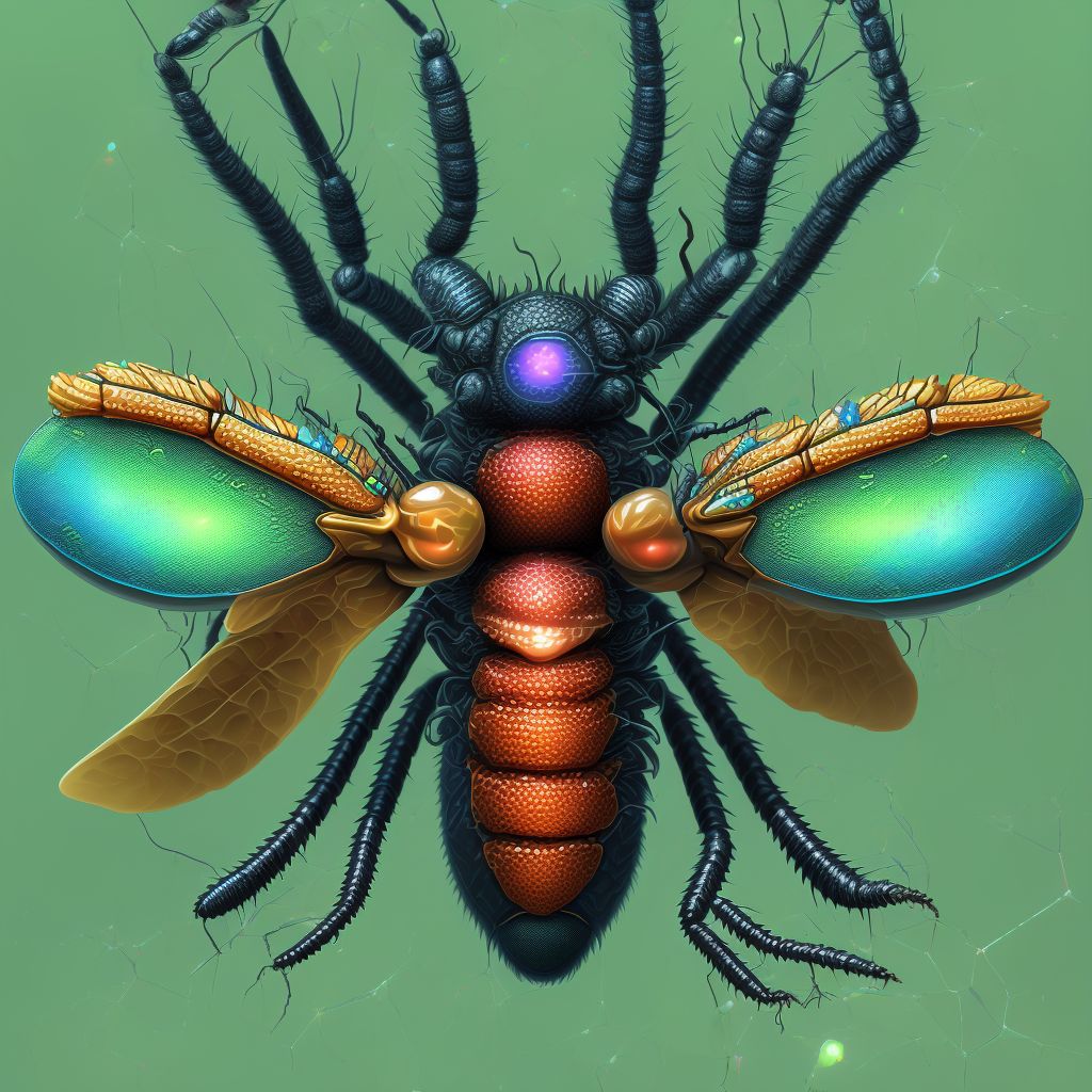 Insect bite (nonvenomous) of left elbow, sequela digital illustration