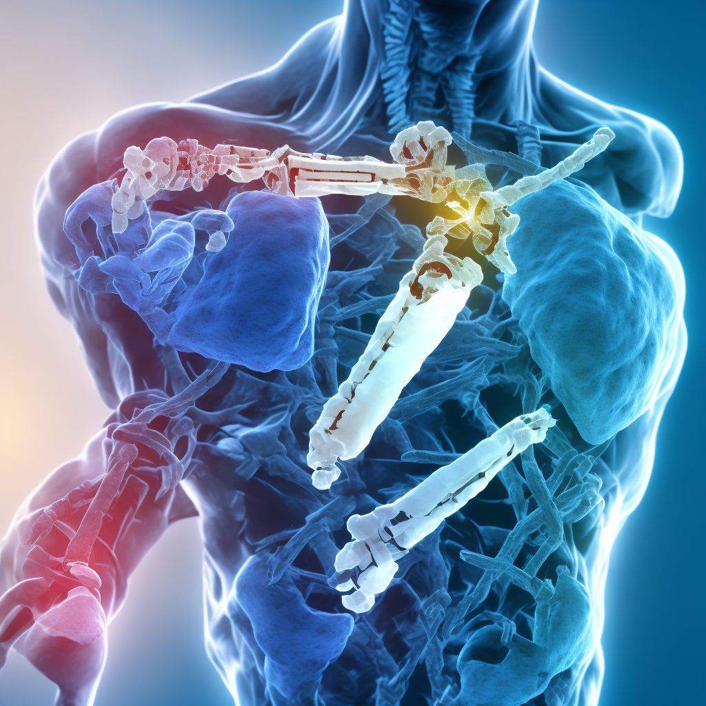 Unspecified fracture of upper end of right ulna, subsequent encounter for open fracture type I or II with nonunion digital illustration