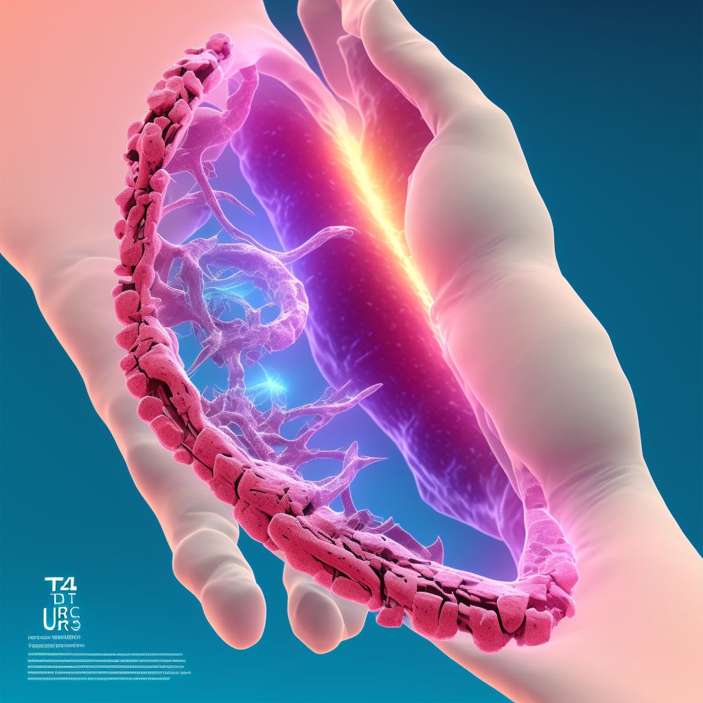 Torus fracture of upper end of right ulna, subsequent encounter for fracture with nonunion digital illustration