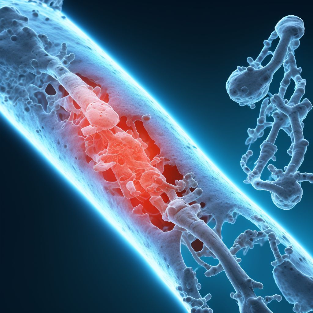 Nondisplaced fracture of olecranon process with intraarticular extension of left ulna, sequela digital illustration