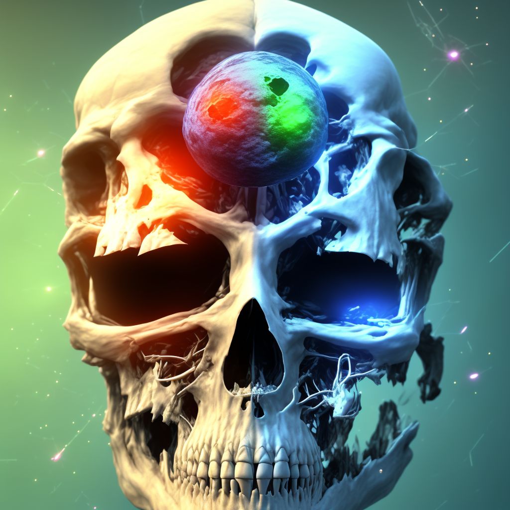 Displaced fracture of head of left radius, subsequent encounter for open fracture type IIIA, IIIB, or IIIC with delayed healing digital illustration