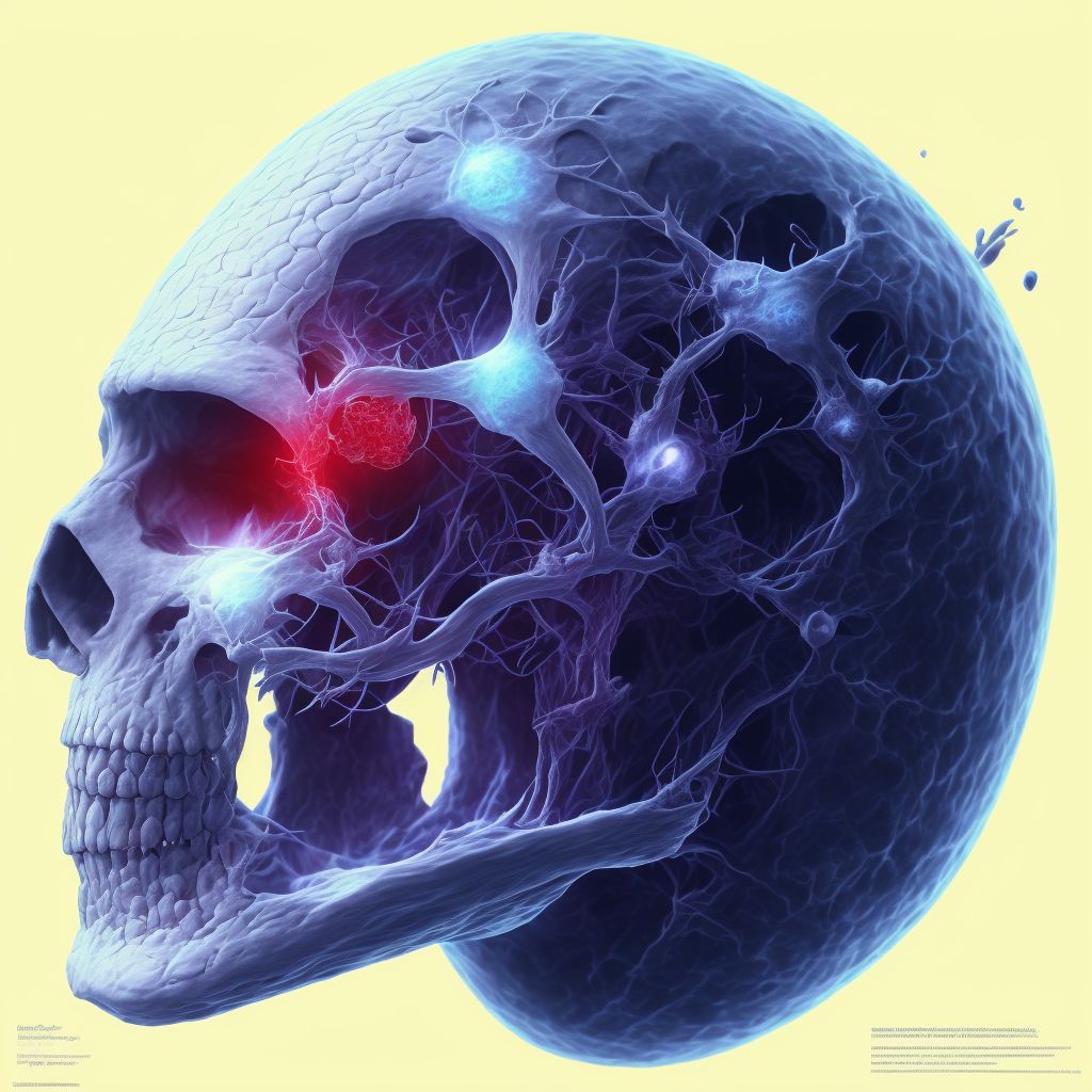 Displaced fracture of head of unspecified radius, sequela digital illustration