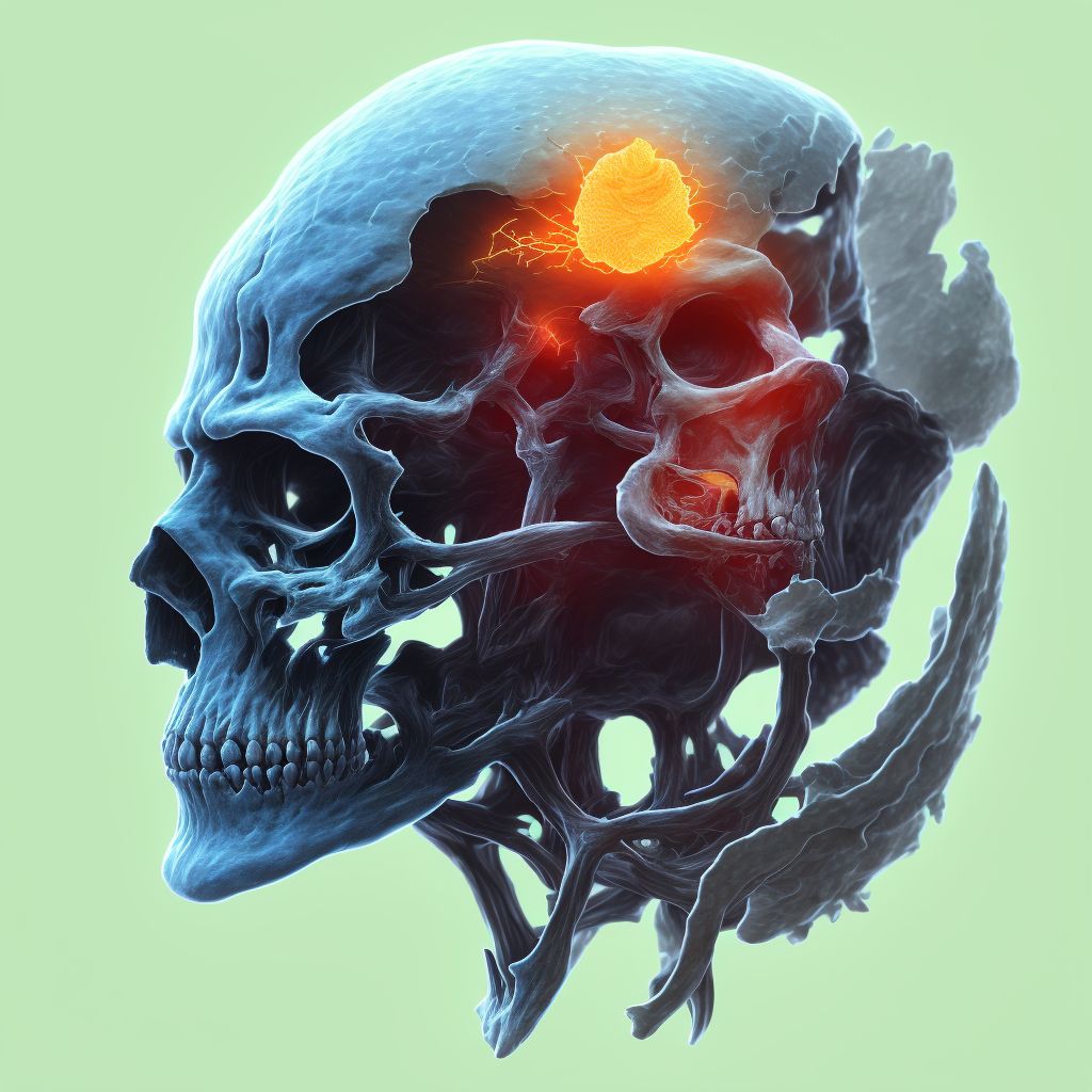 Nondisplaced fracture of head of left radius, subsequent encounter for open fracture type I or II with nonunion digital illustration