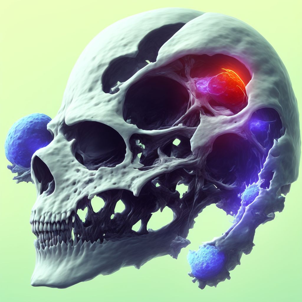 Nondisplaced fracture of head of unspecified radius, subsequent encounter for open fracture type I or II with nonunion digital illustration