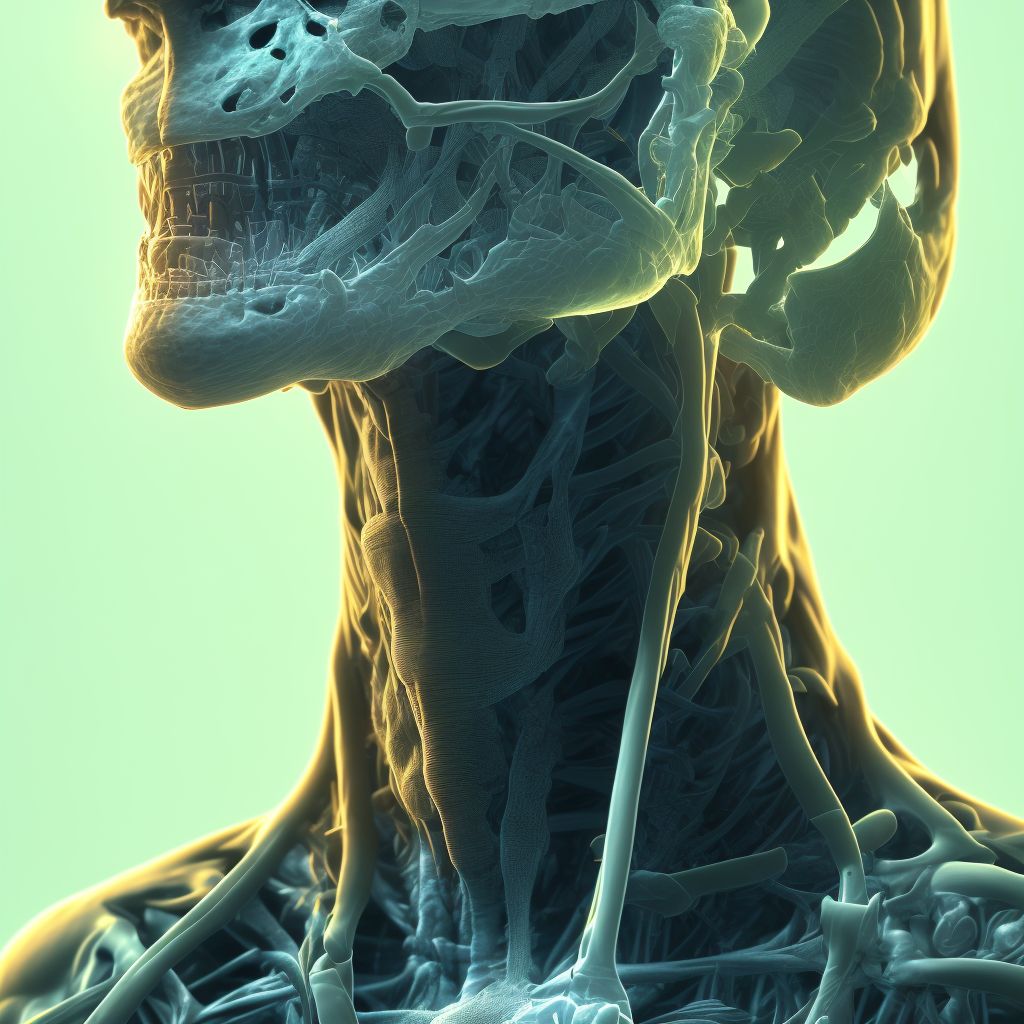 Nondisplaced fracture of neck of right radius, subsequent encounter for closed fracture with nonunion digital illustration