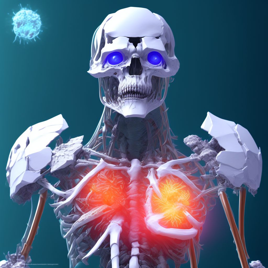 Nondisplaced fracture of neck of left radius, subsequent encounter for closed fracture with delayed healing digital illustration