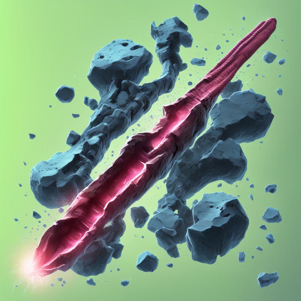 Unspecified fracture of shaft of unspecified ulna, subsequent encounter for open fracture type I or II with malunion digital illustration