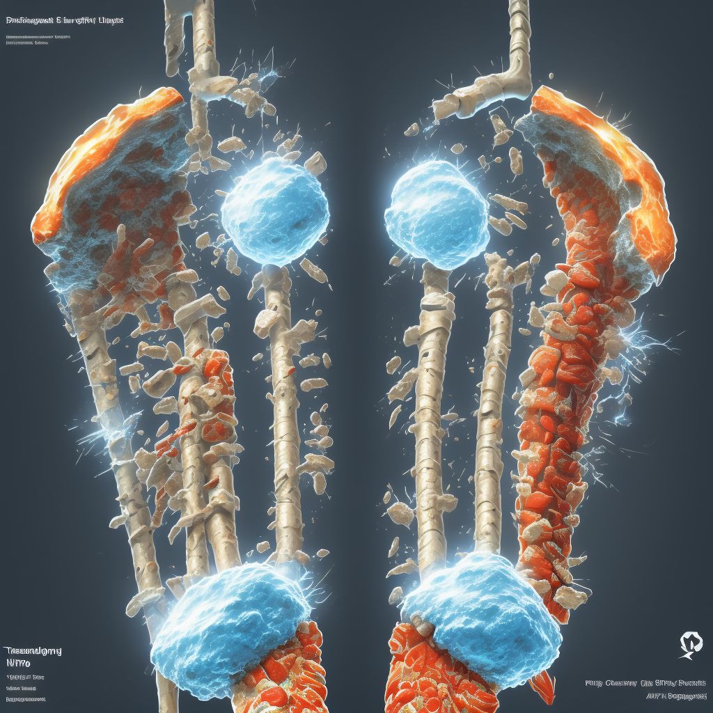 Displaced transverse fracture of shaft of right ulna, subsequent encounter for open fracture type I or II with malunion digital illustration