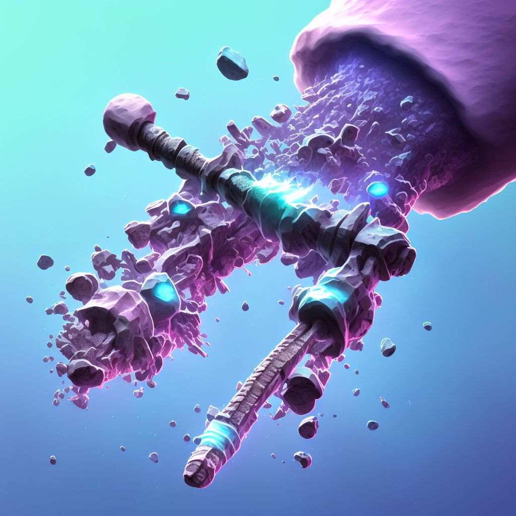 Nondisplaced transverse fracture of shaft of right ulna, subsequent encounter for open fracture type IIIA, IIIB, or IIIC with malunion digital illustration