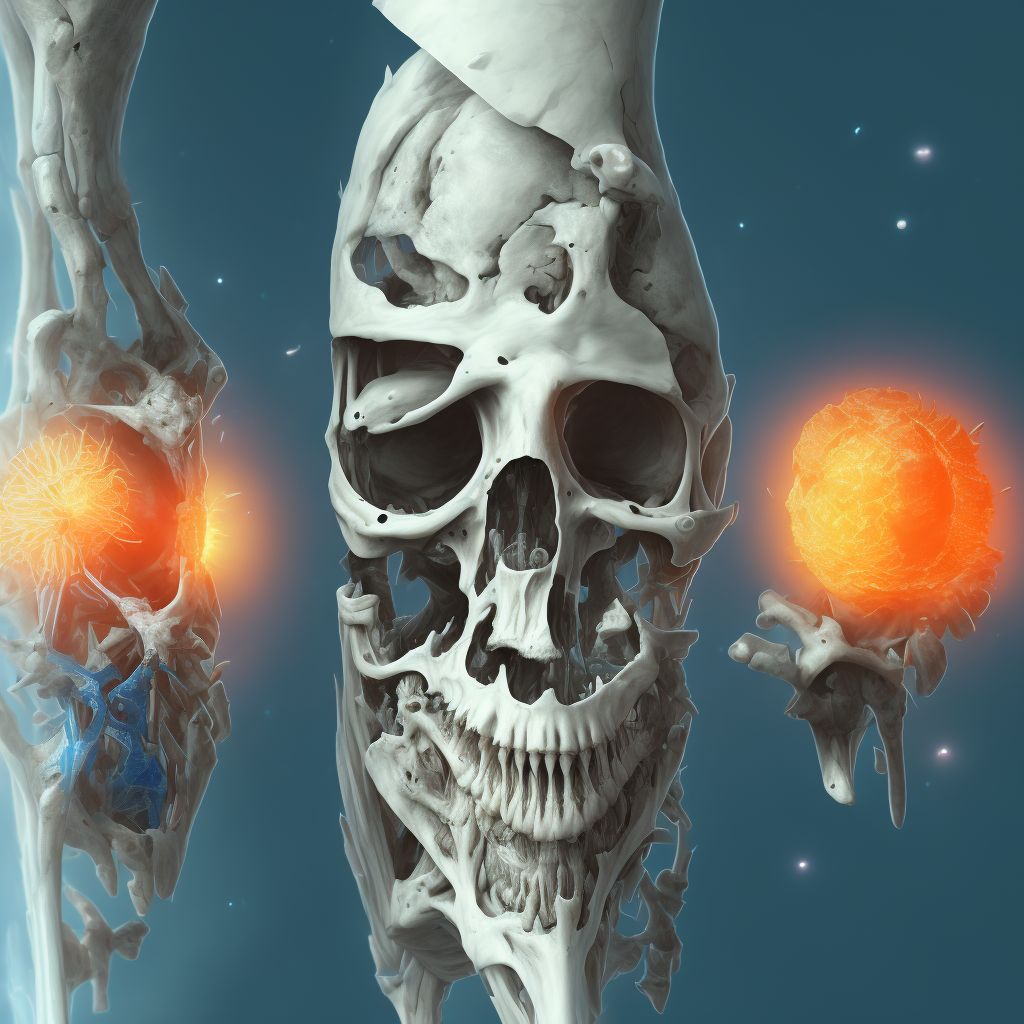 Displaced oblique fracture of shaft of right ulna, initial encounter for closed fracture digital illustration