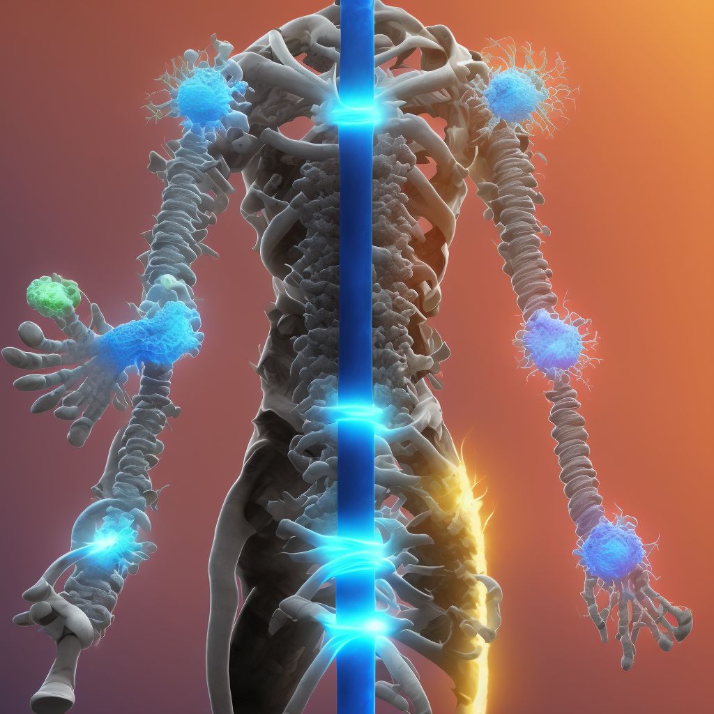 Displaced spiral fracture of shaft of ulna, unspecified arm, subsequent encounter for open fracture type IIIA, IIIB, or IIIC with malunion digital illustration